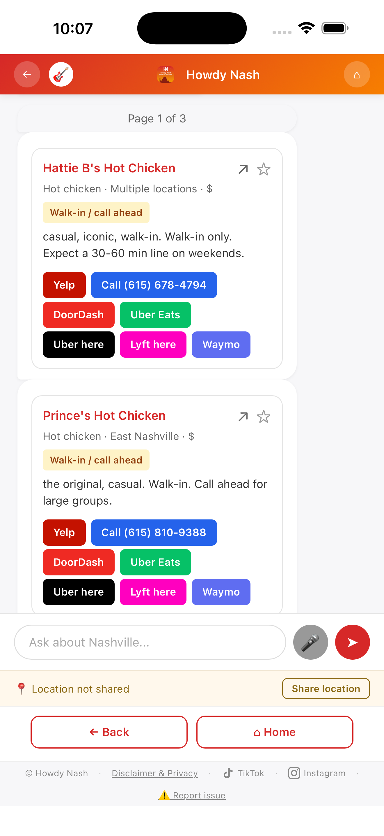 Hot chicken results